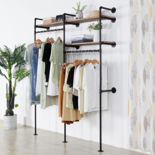 Wall Mounted Pipe Clothing Rack